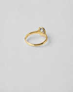 Oval Cut Halo Engagement Ring — Yellow gold