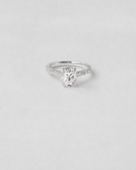 Oval Cut Pavé Engagement Ring — White gold