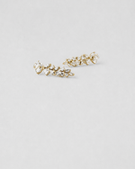 Pear and Marquise Cut Diamond Drop Earrings — Yellow gold