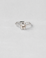 Oval Solitaire Engagement Ring — White gold