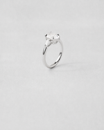 Oval Cut Three Stone Engagement Ring — White gold
