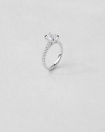 Oval Cut Pavé Engagement Ring — White gold