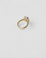 Pear Cut Halo Engagement Ring — Yellow gold