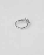 Pear Cut Three Stone Engagement Ring — White gold