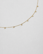 Seven Diamonds Bezel Necklace — Yellow gold