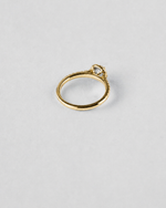 Round Cut Halo Engagement Ring — Yellow gold