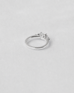 Round Cut Three Stone Engagement Ring — White gold