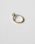 Round Cut Pavé Engagement Ring — Yellow gold