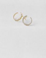 Single Prong Diamond Earrings — Yellow gold