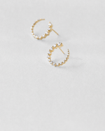 Single Prong Diamond Earrings — Yellow gold