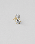 Six Prong Diamond Stud Earrings — Yellow gold