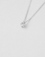 Classic Four Prong Diamond Necklace — White gold