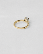 Donut Pavé Halo Round Cut Engagement Ring — Yellow gold