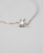 Six Prong Solitaire Diamond Necklace — Yellow gold