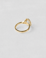 Split Shank Oval Halo Engagement Ring — Yellow gold