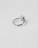 Trapeze Cut Three Stone Engagement Ring — White gold