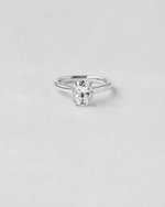 Oval Solitaire Engagement Ring — White gold