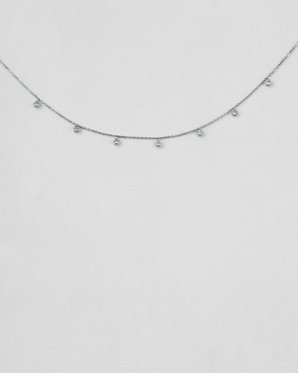 Seven Diamonds Bezel Necklace