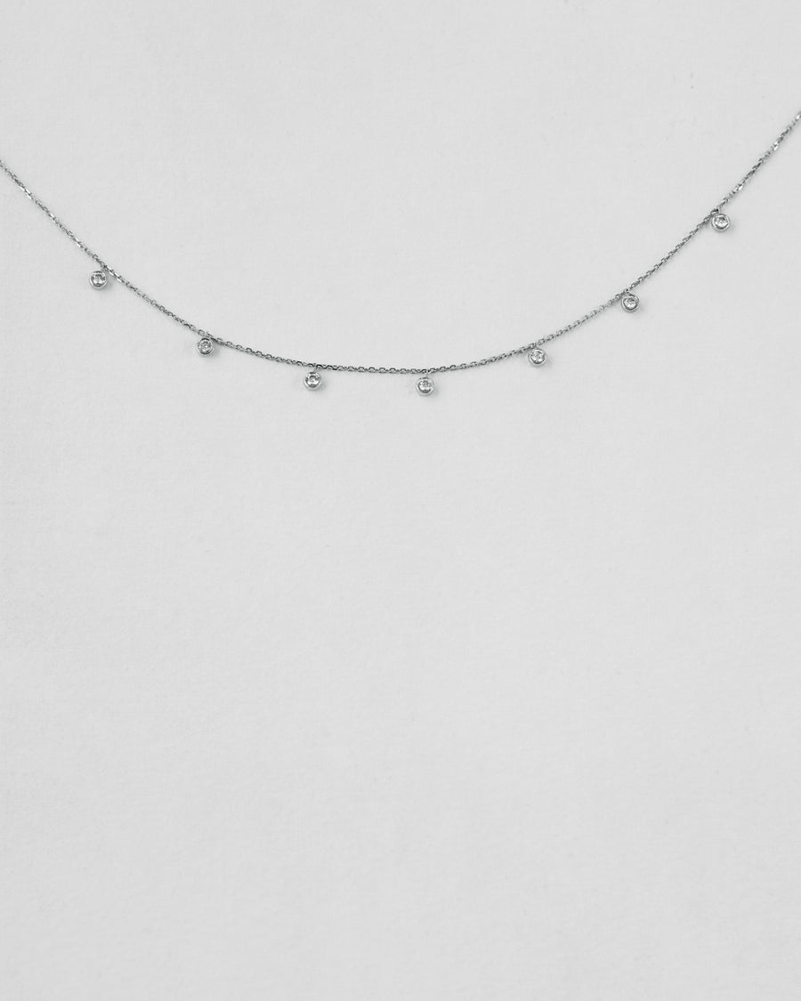 Seven Diamonds Bezel Necklace