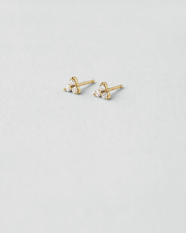 Triple Diamond Stud Earrings