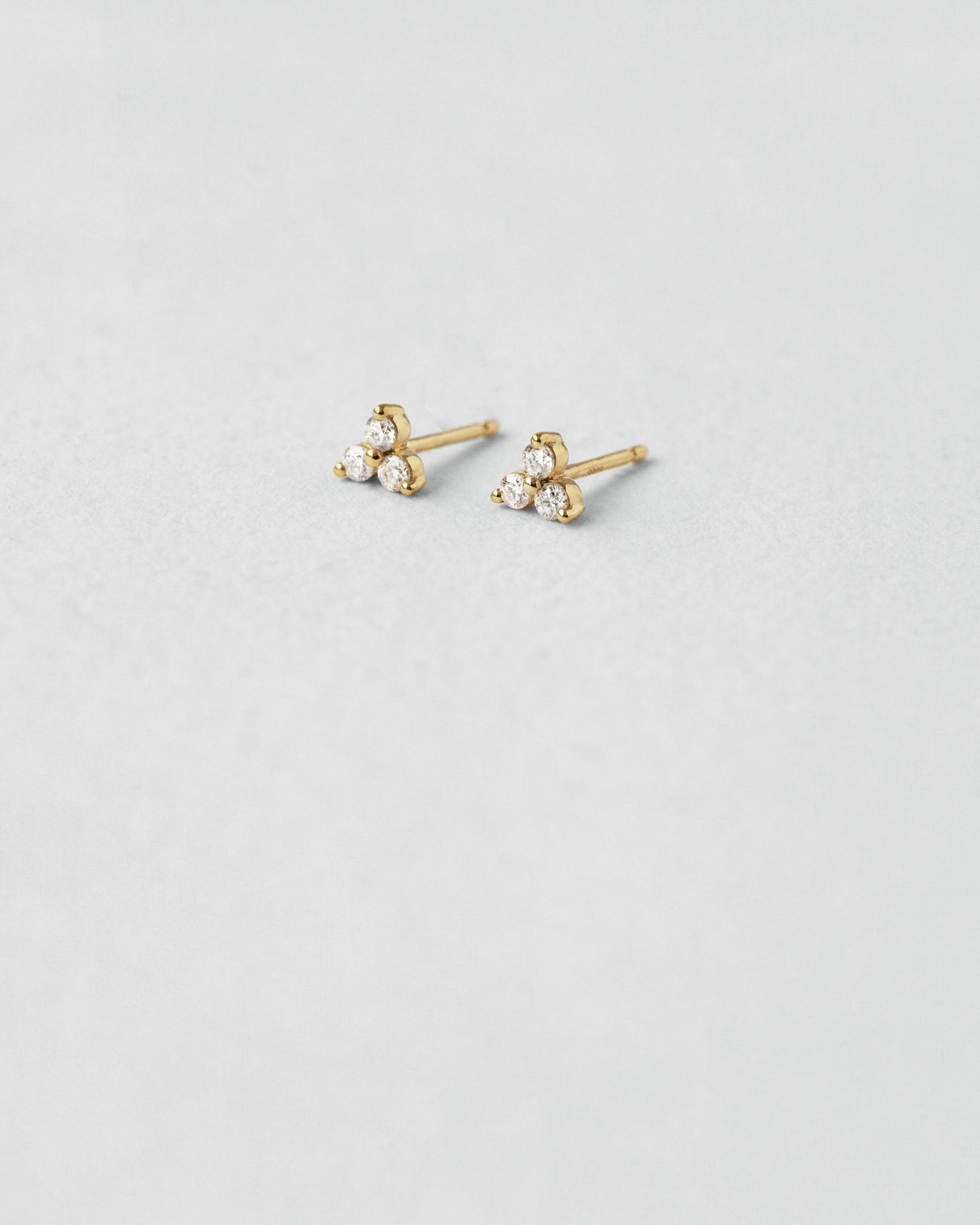Triple Diamond Stud Earrings