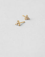 Triple Diamond Stud Earrings