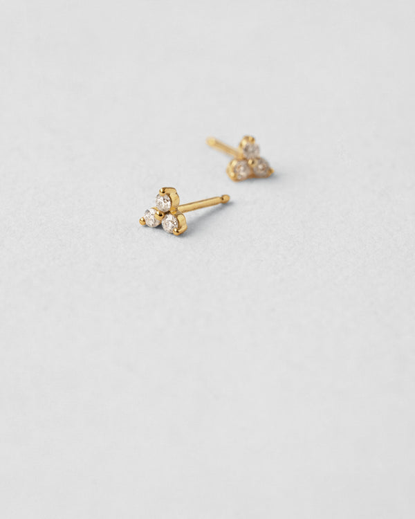 Triple Diamond Stud Earrings