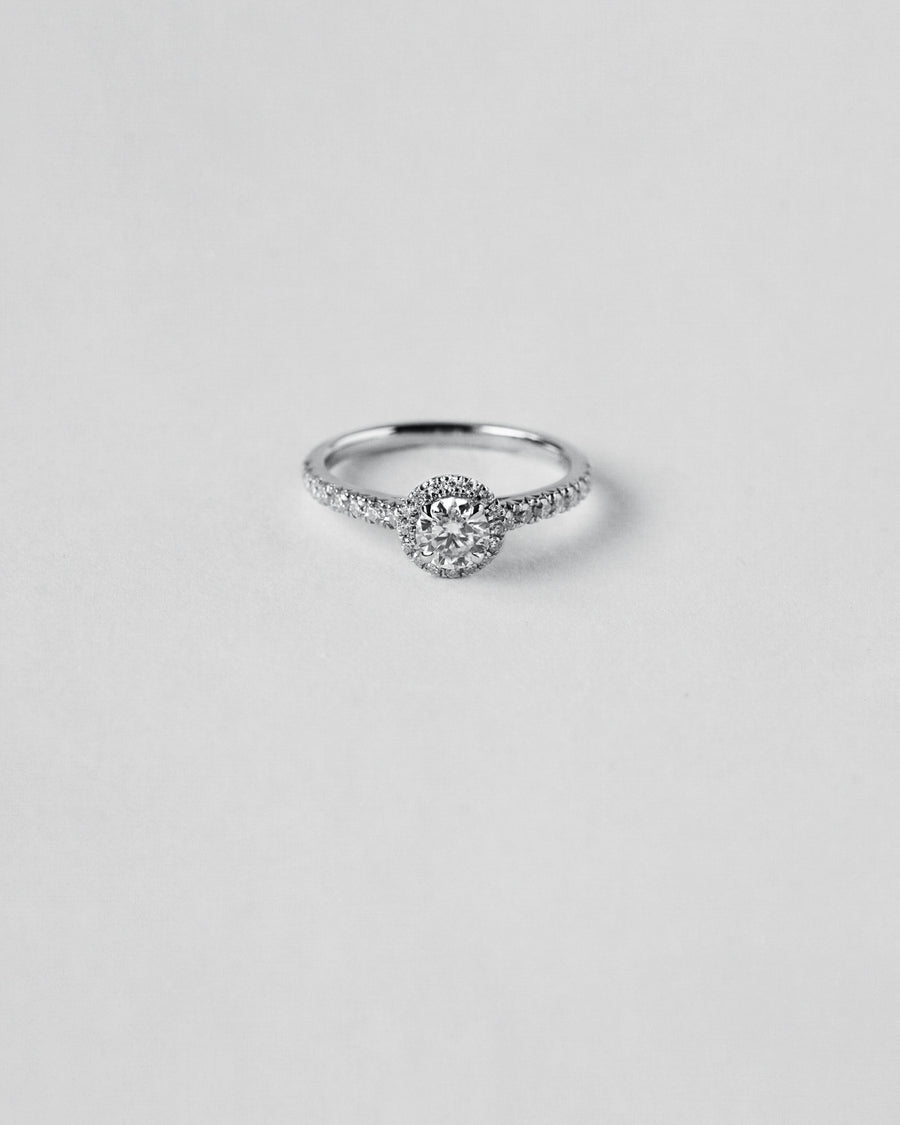 Round Cut Halo Engagement Ring