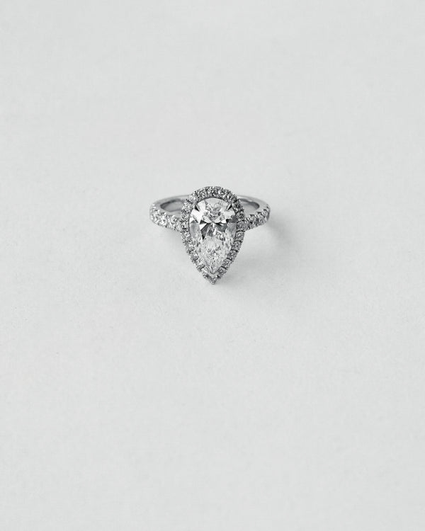 Pear Cut Halo Engagement Ring