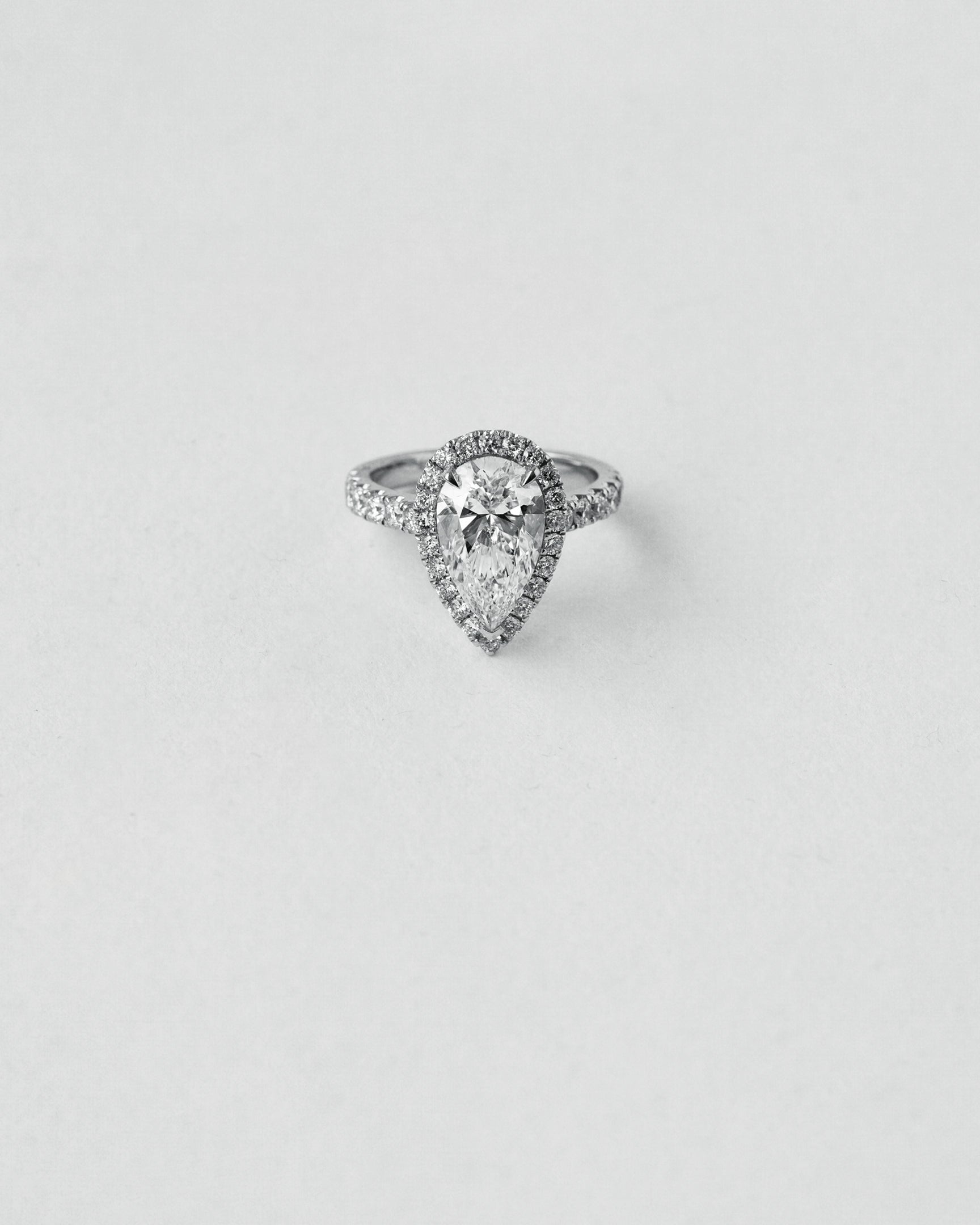 Pear Cut Halo Engagement Ring