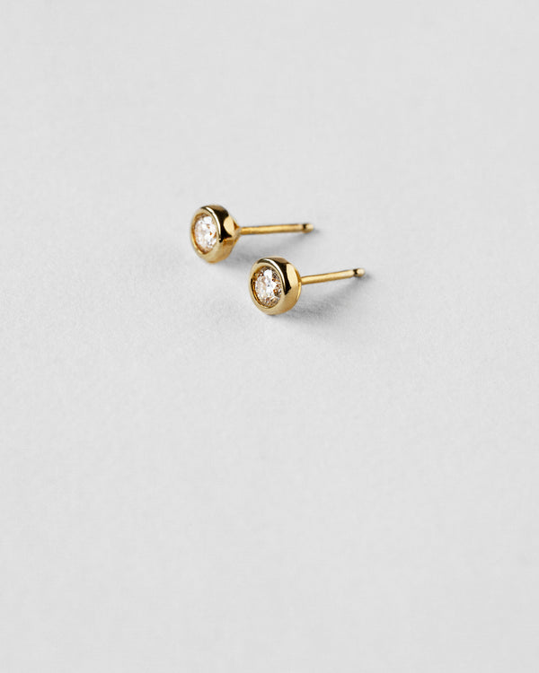 Bezel Stud Diamond Earrings
