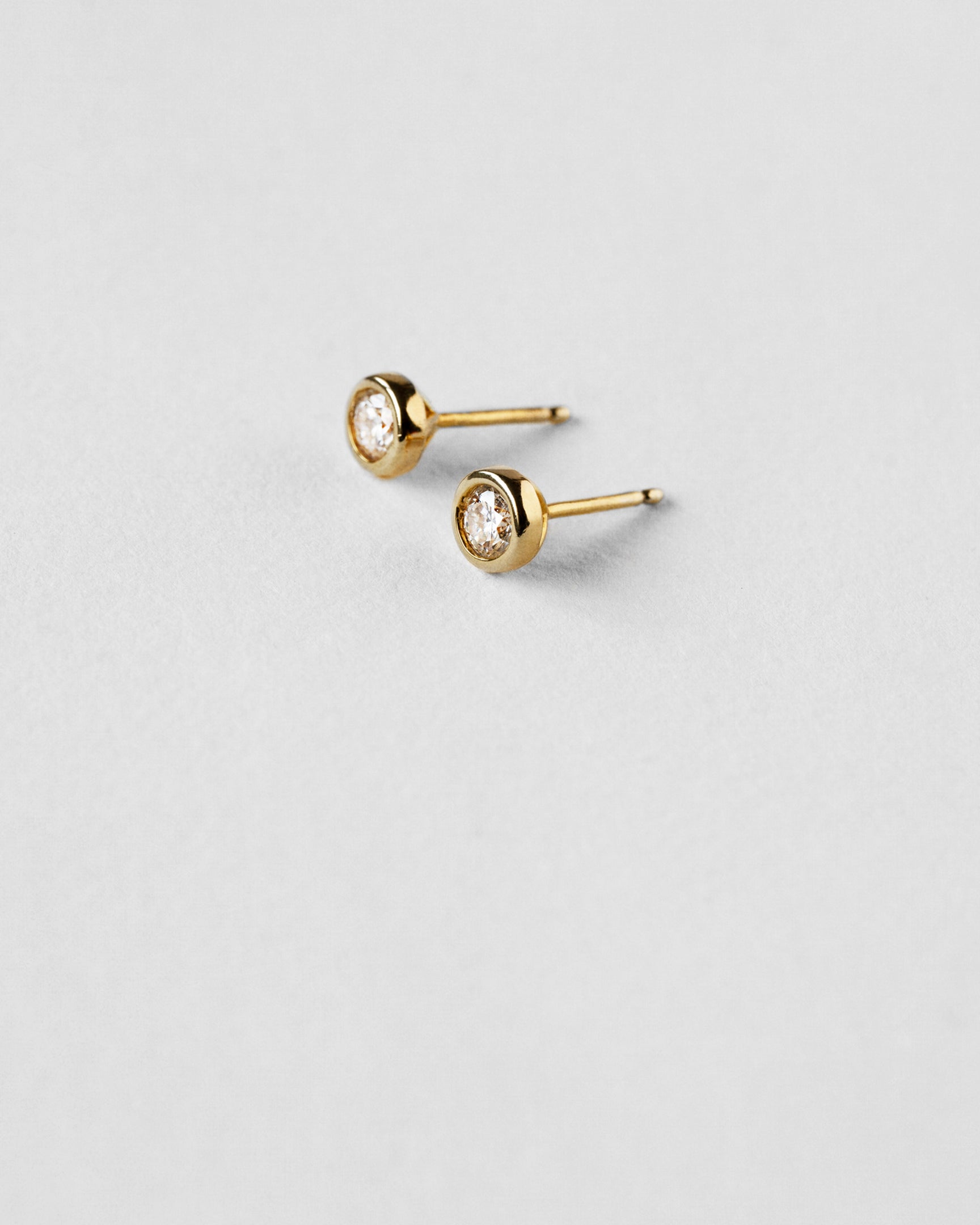 Bezel Stud Diamond Earrings