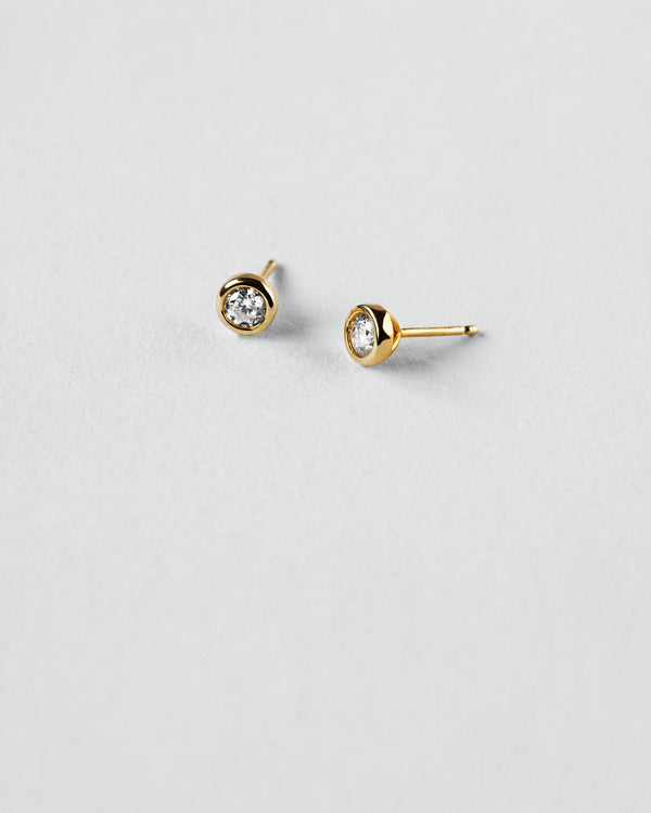 Bezel Stud Diamond Earrings