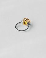 Yellow Sapphire Three Stone Ring