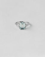 Aquamarine Sapphire Three Stone Ring