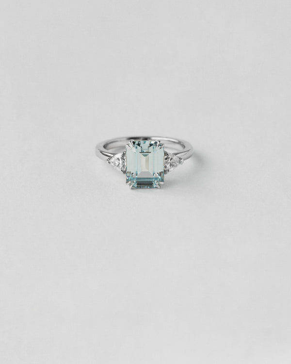 Aquamarine Sapphire Three Stone Ring