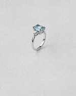 Aquamarine Sapphire Three Stone Ring