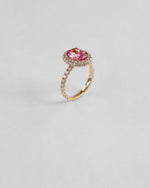 Double Halo Pink Sapphire Ring