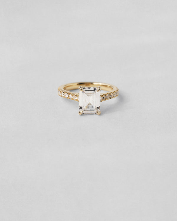 Emerald Cut Pavé Engagement Ring