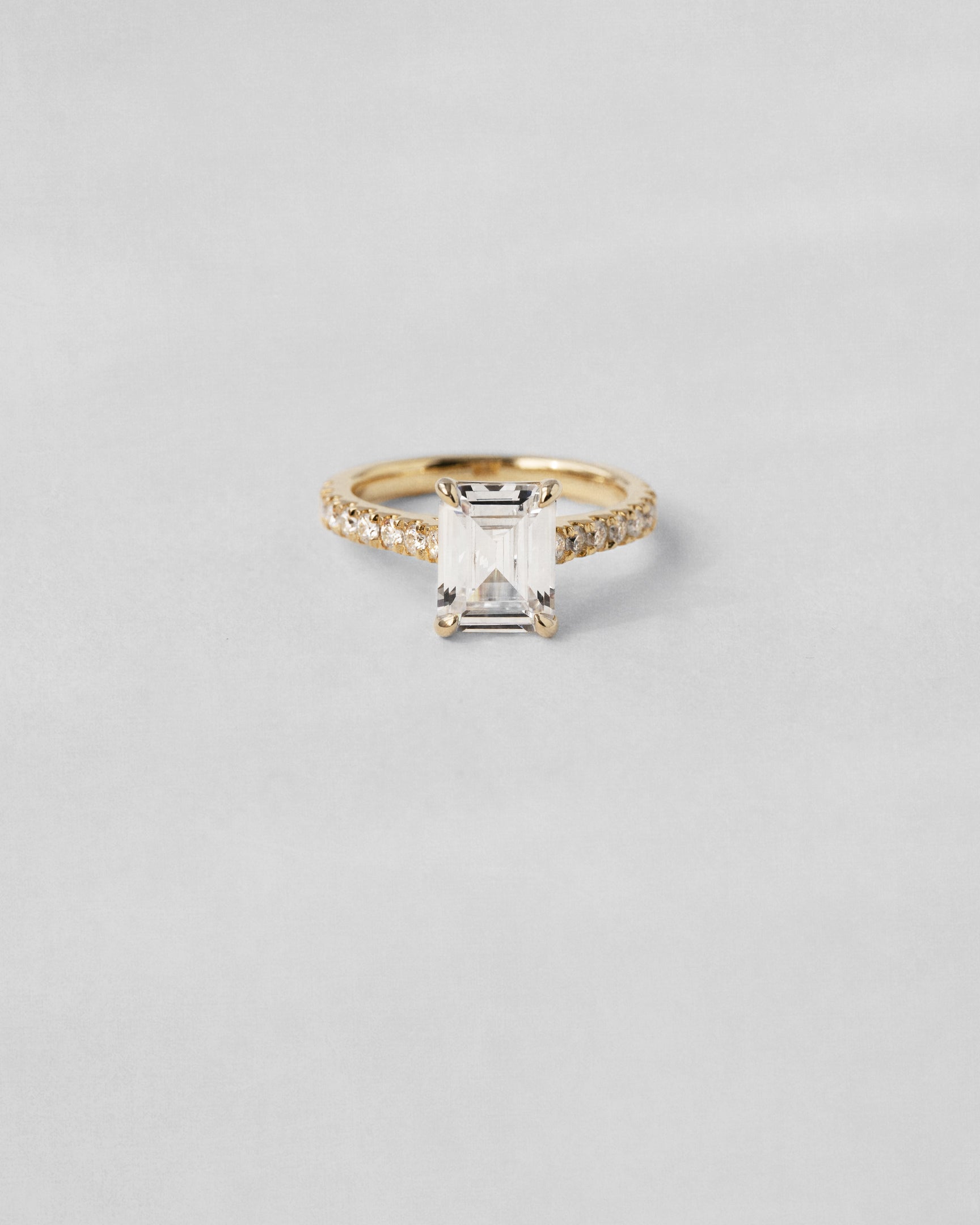 Emerald Cut Pavé Engagement Ring