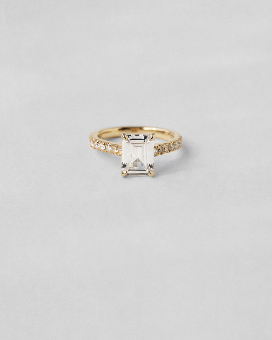Emerald Cut Pavé Engagement Ring