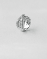 Cross Over Pavé Diamond Ring