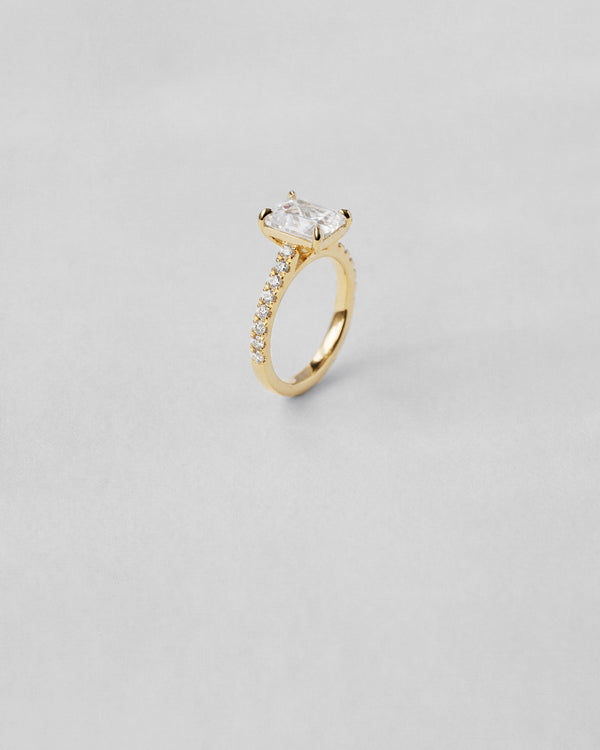 Emerald Cut Pavé Engagement Ring