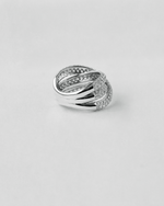 Cross Over Pavé Diamond Ring
