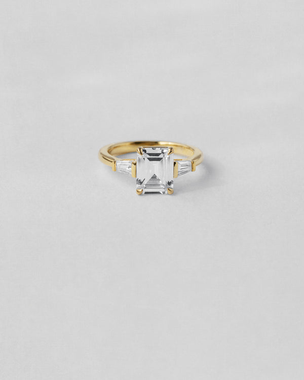 Emerald Cut Three Stone Engagement Ring