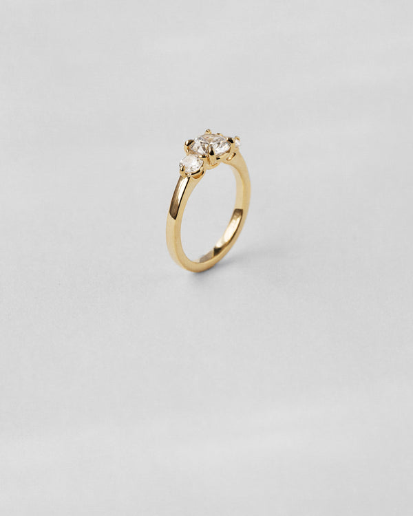 Round Cut Three Stone Engagement Ring