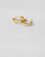 Emerald Cut Half Hoop Earrings