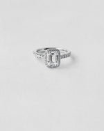 Emerald Cut Halo Engagement Ring