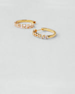 Emerald Cut Huggie Hoop Earrings
