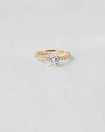 Modern Round Cut Pavé Engagement Ring